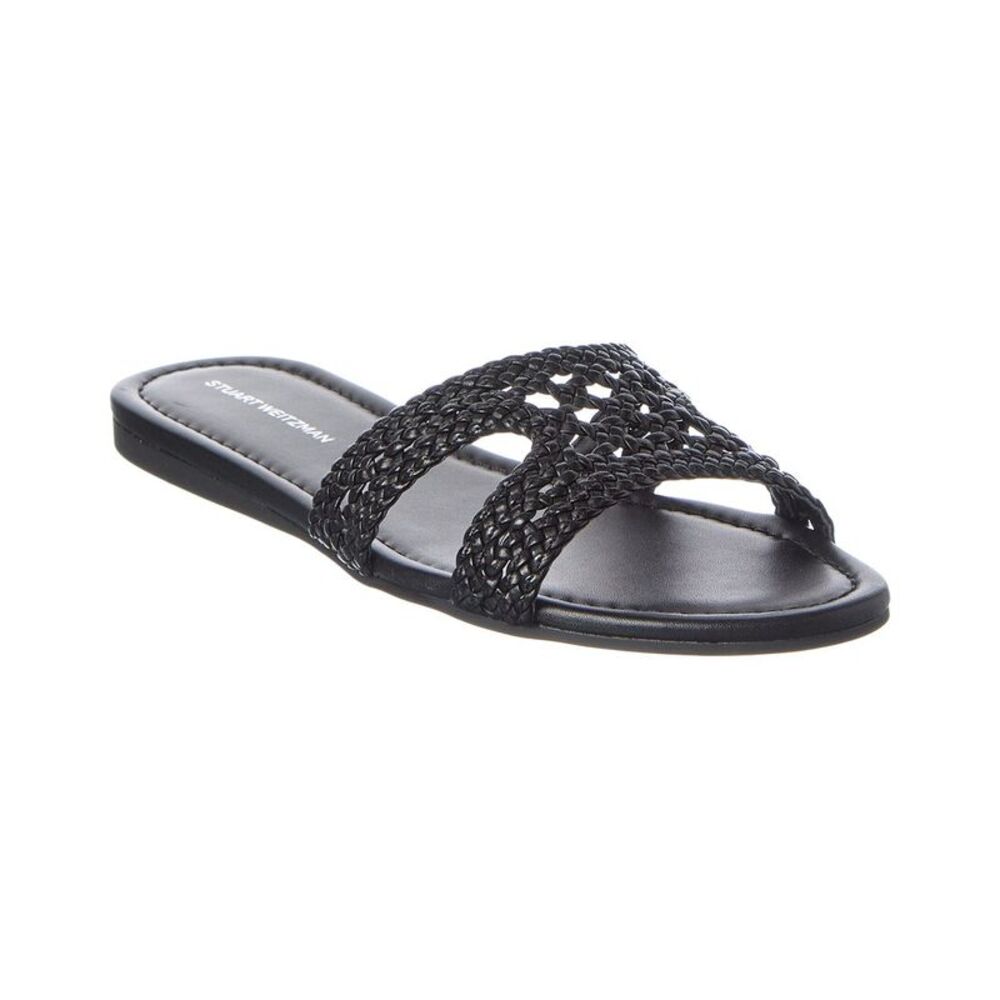 Stuart Weitzman Briar Leather Sandal, Black